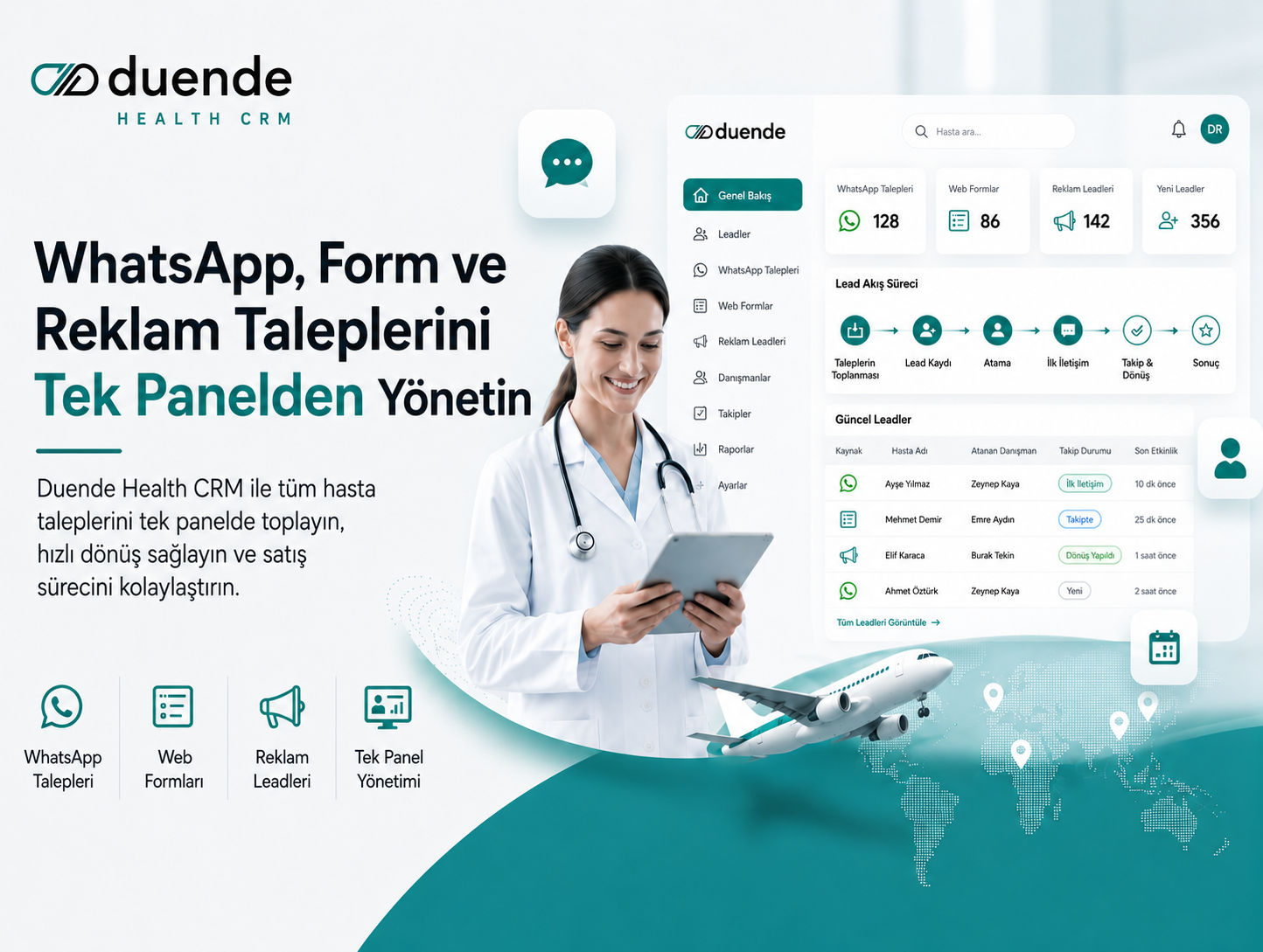WhatsApp, Form ve Reklam Taleplerini Tek Panelden Yönetmek: Sağlık Turizmi CRM Çözümü